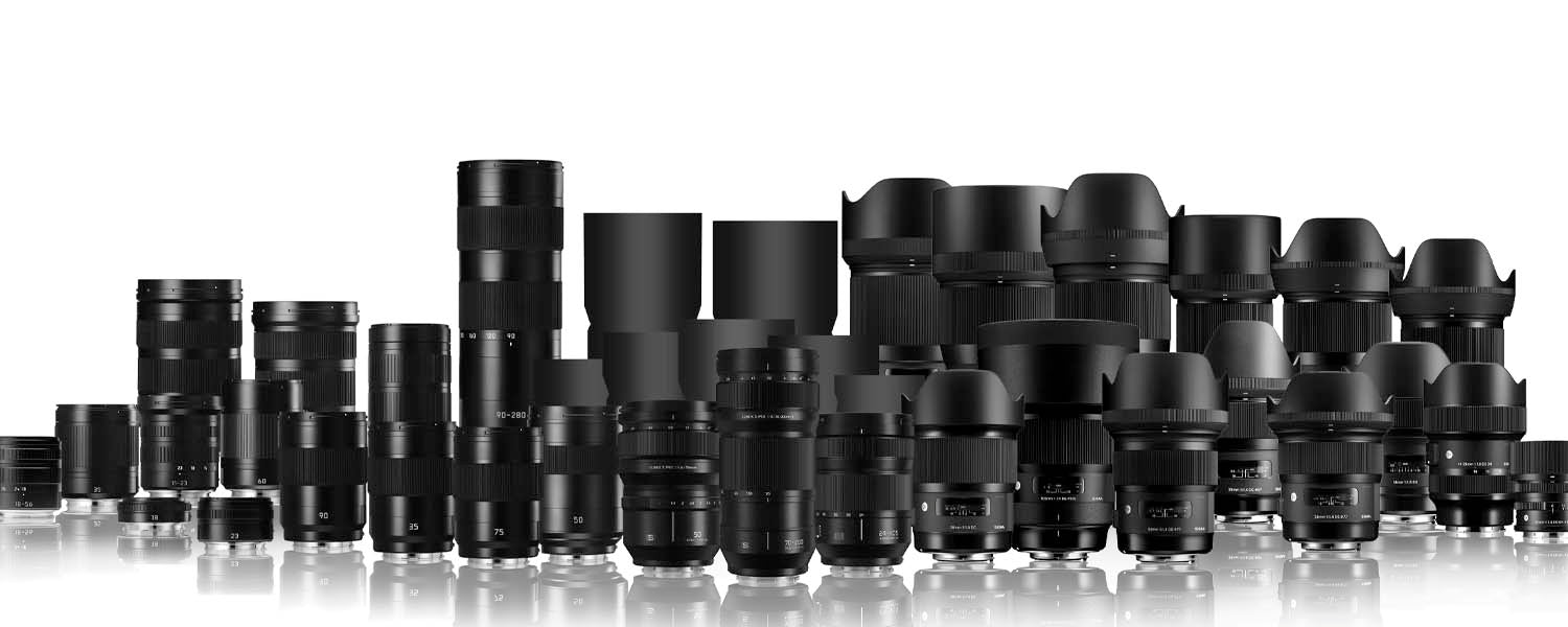 A variety of LUMIX lenses