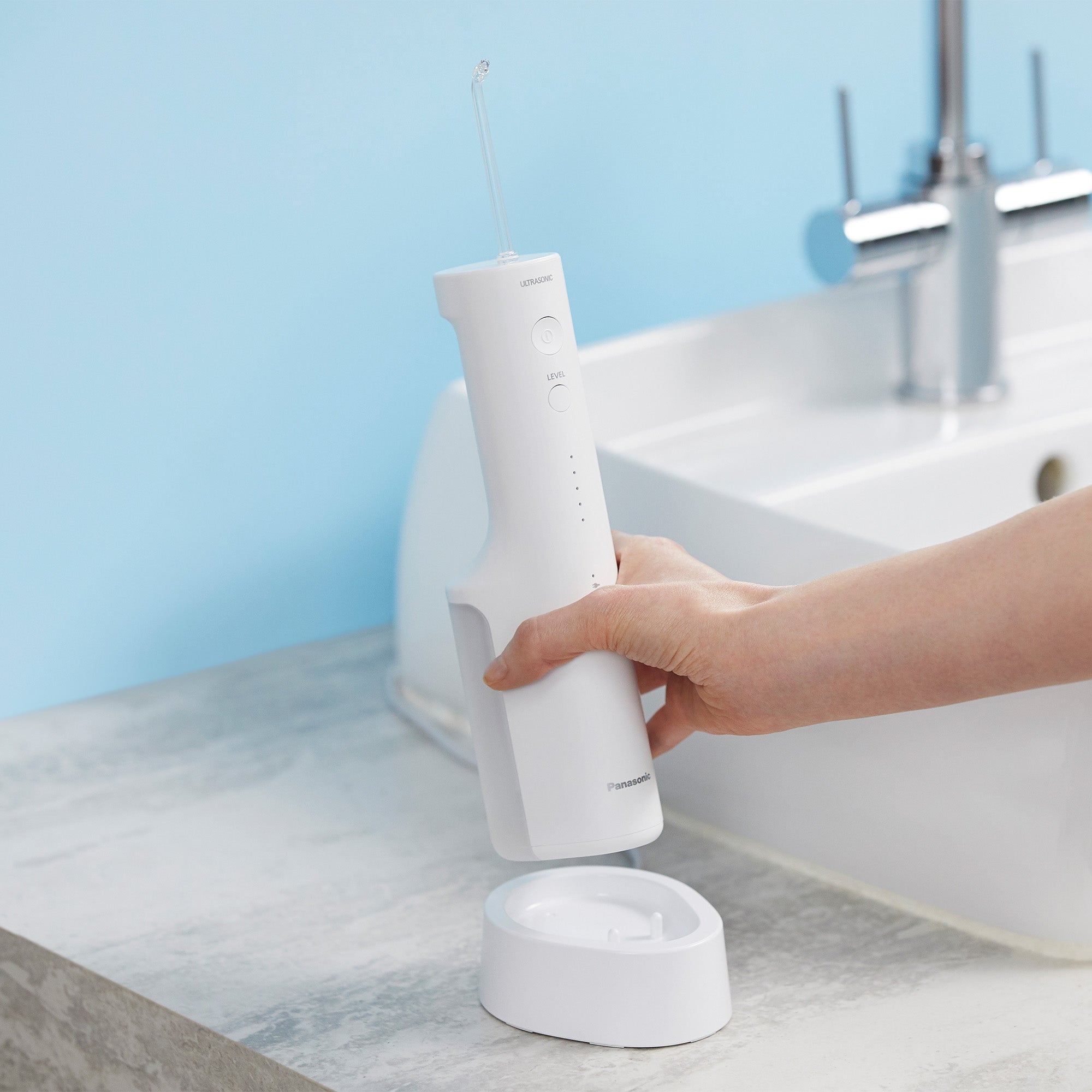 Cordless Water Flosser with Ultrasonic Cleaning, Dishwasher Safe Tank