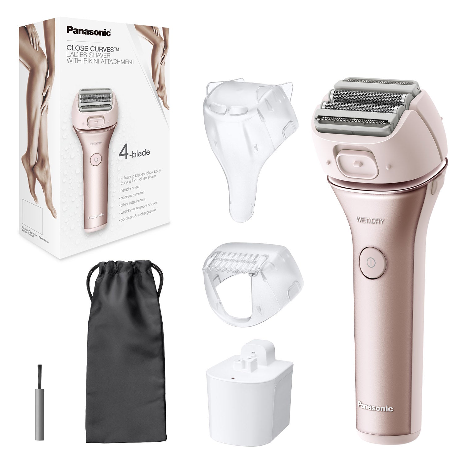 4-Blade Women's Electric Shaver + Bikini Attachment