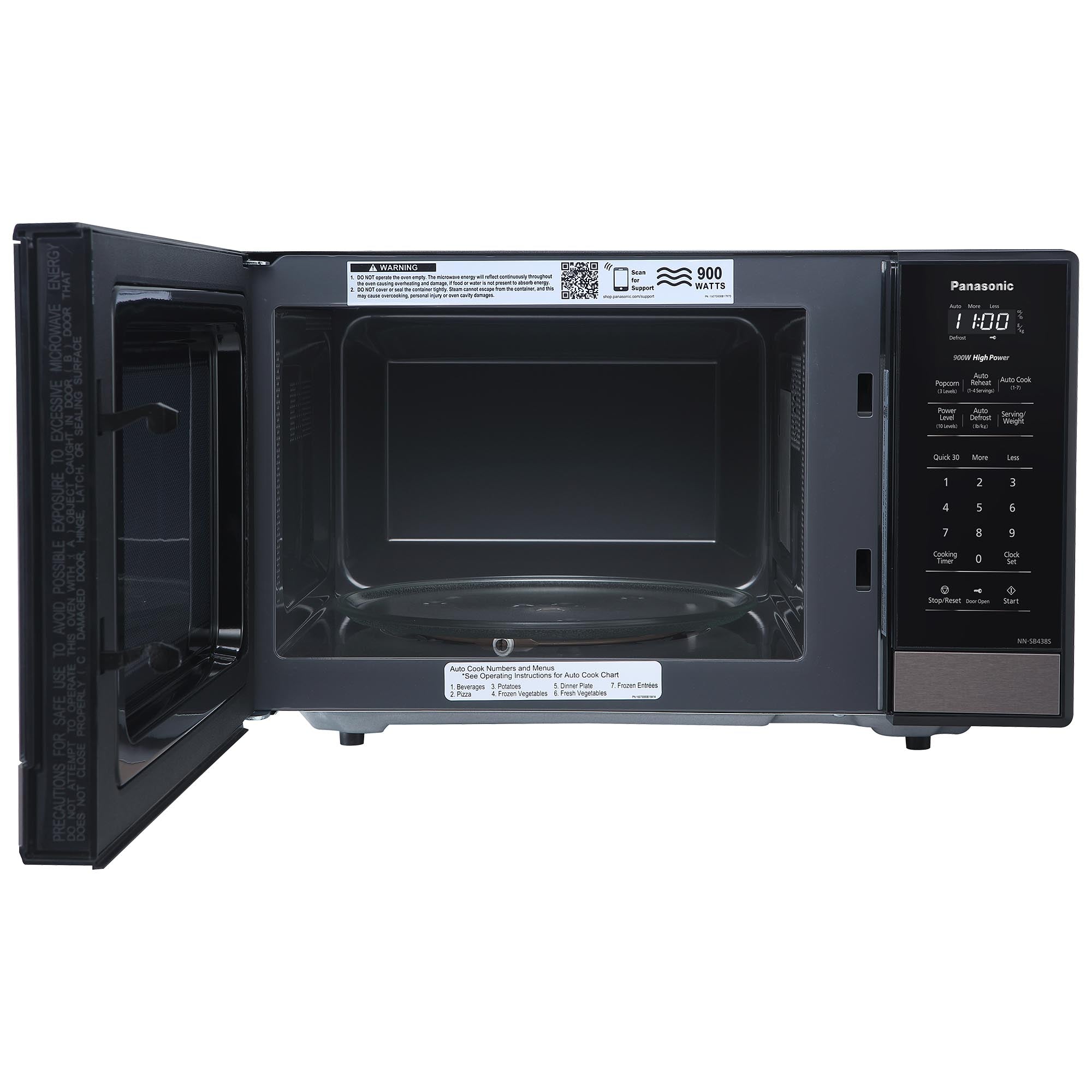 0.9 cu.ft. Compact Microwave Oven, 900W - NN-SB438S