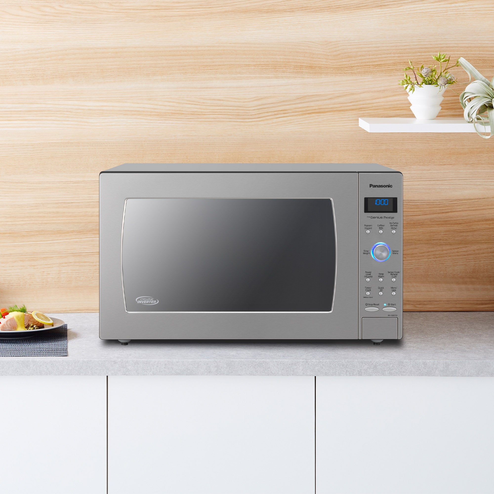 2.2 cu.ft. Cyclonic Wave Inverter Microwave, 1250W - NN-SD975S