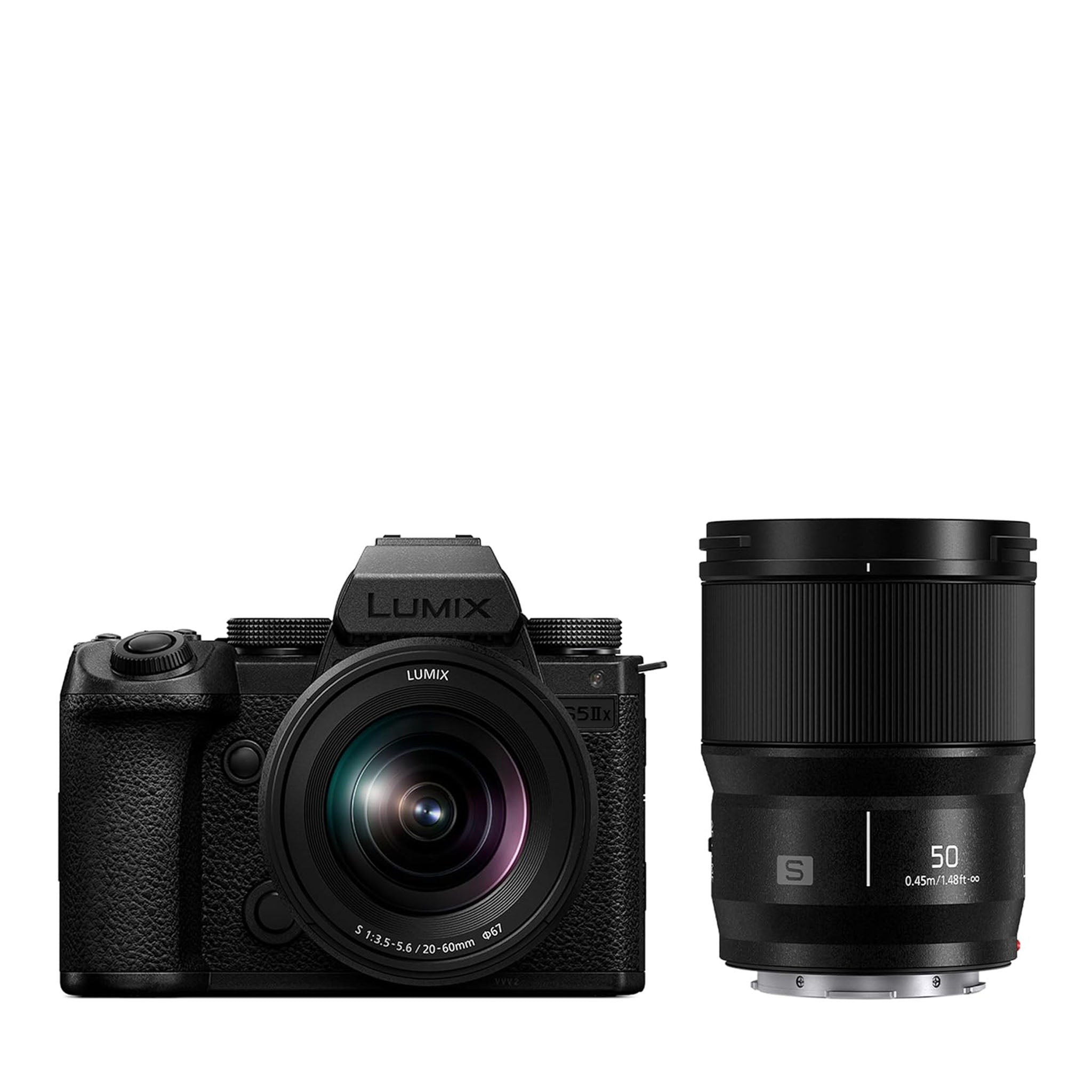 Appareil photo sans miroir plein format S5M2X + objectif 20-60 mm F3.5-5.6 + objectif 50 mm F1.8