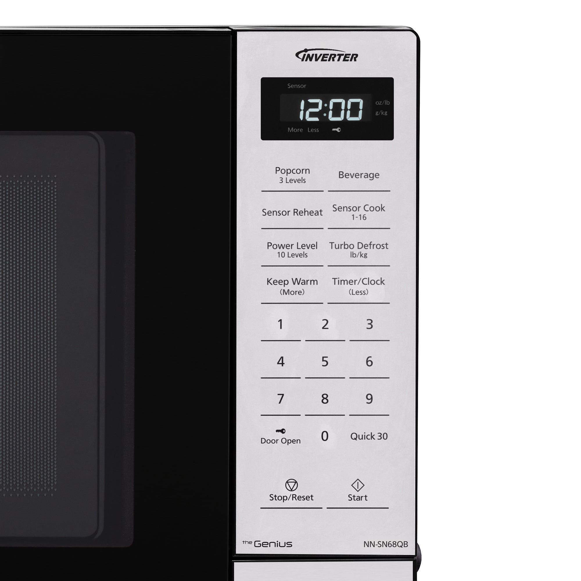 Microondas Inverter de 1,2 pies cúbicos y 1250 W - NN-SN68QB
