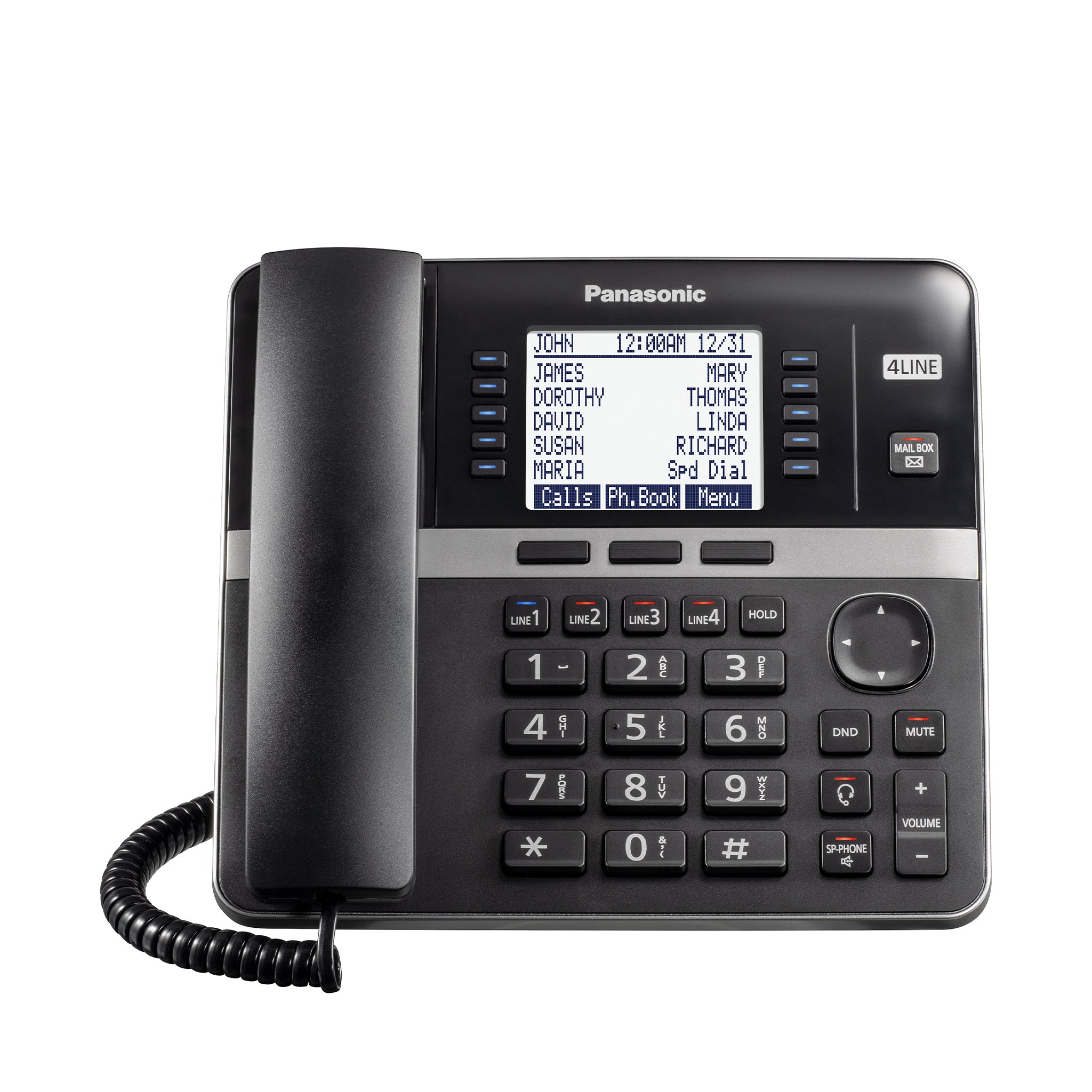 Panasonic 4-Line Compatible Office Phone System, Corded Base