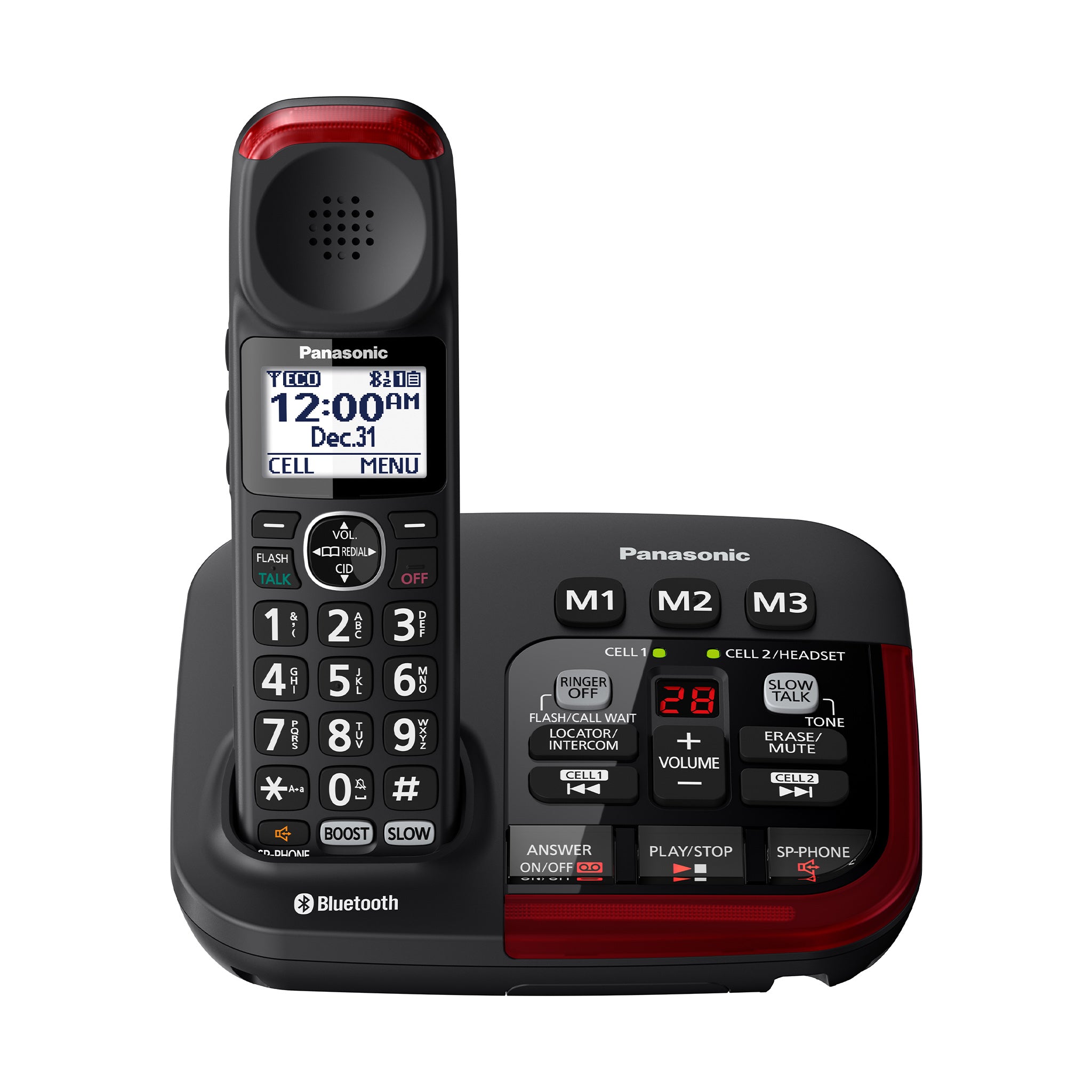 Panasonic KX-TG7643M dect 6.0 Link-to-Cell Bluetooth Cordless Phone with  3-Handsets : : Electronics