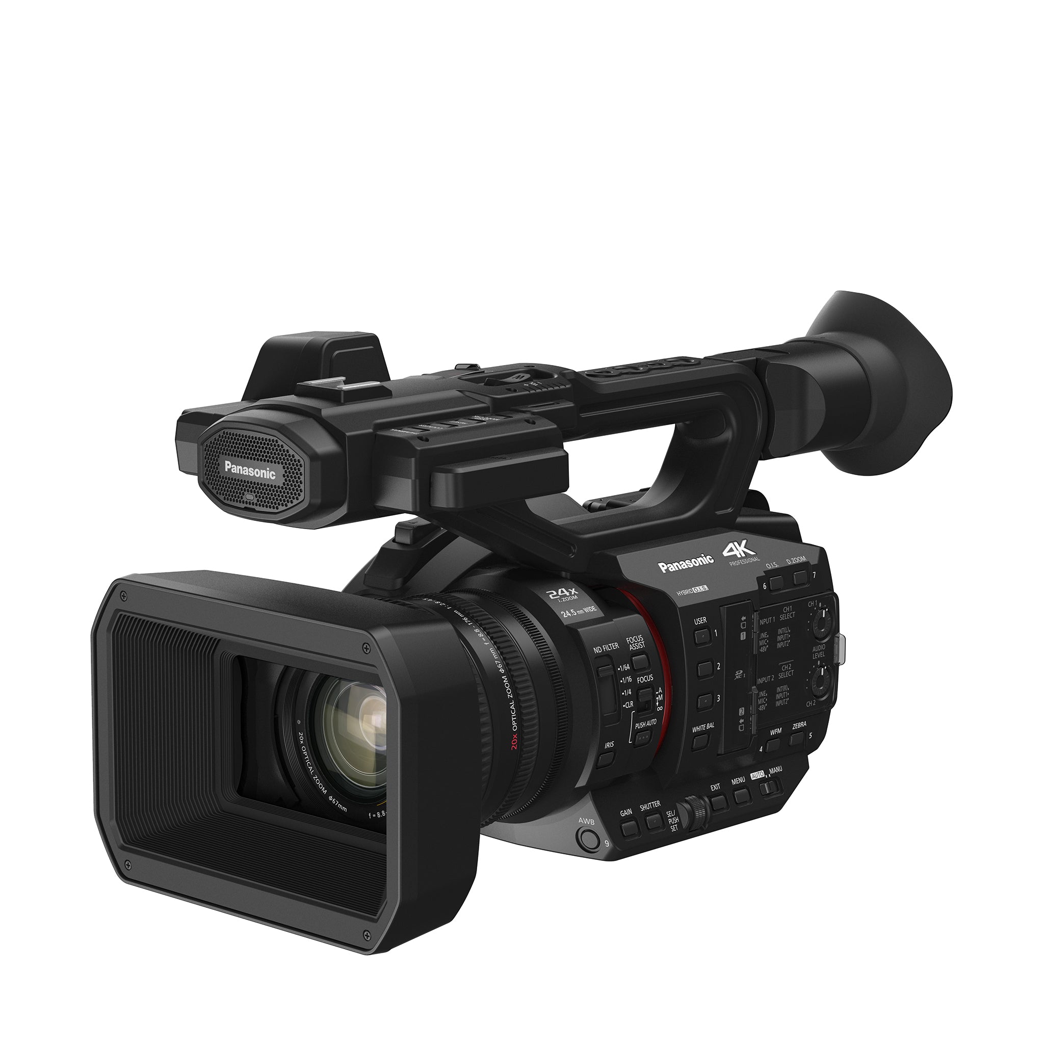 Pro Camcorder 24.5mm Wide-Angle Lens 20x Optical Zoom