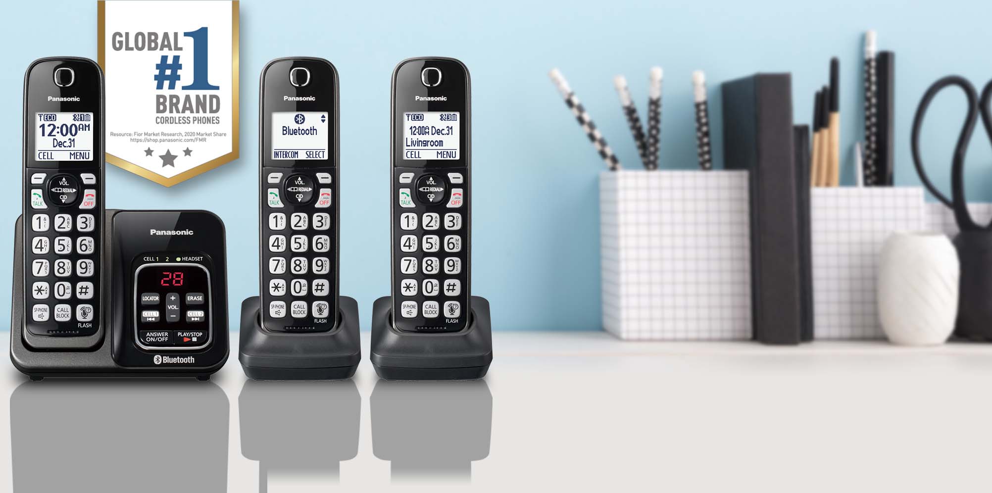 Panasonic Link2Cell Cordless Phone System With Digital Answering ...