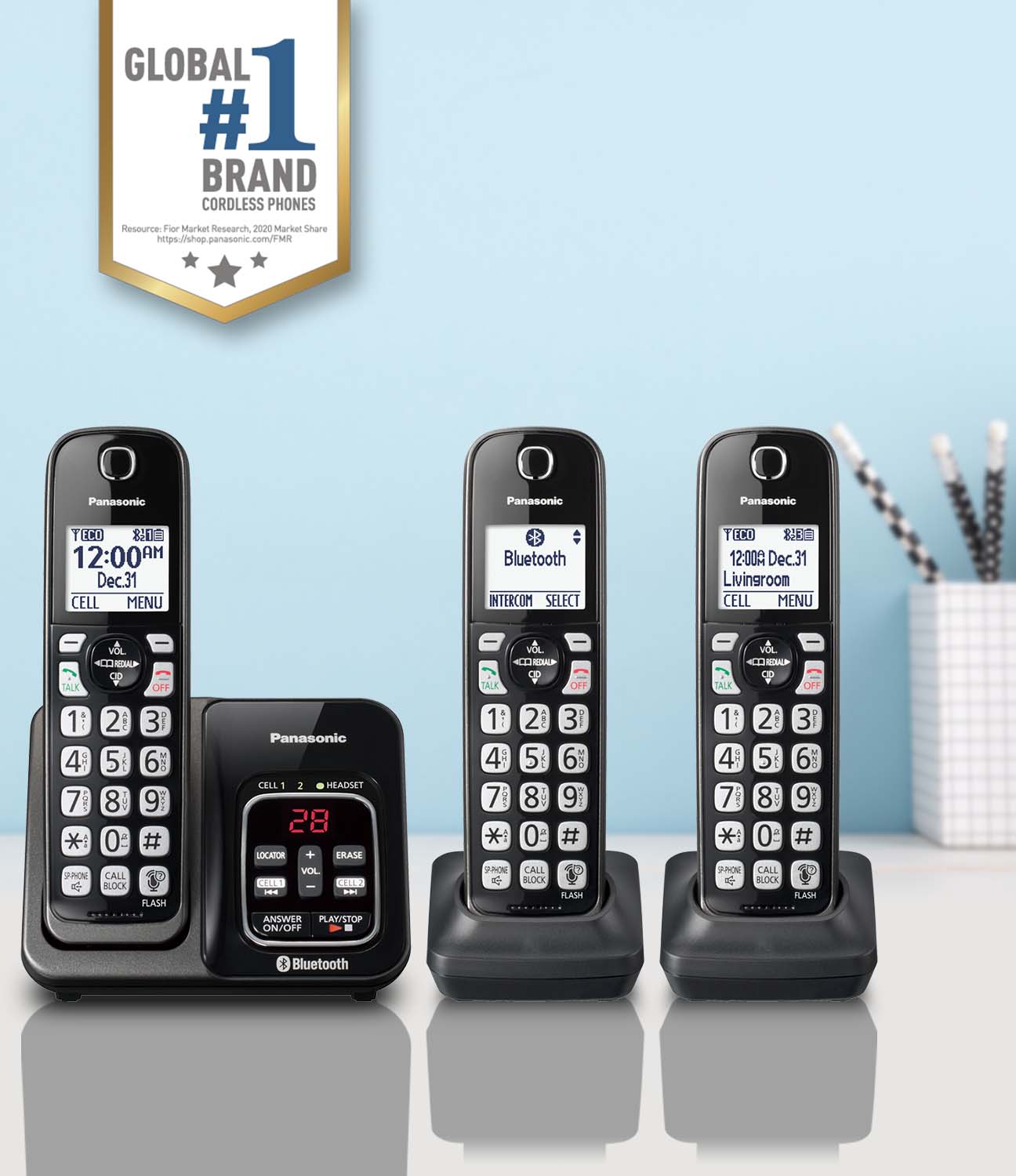 Panasonic Link2Cell Cordless Phone System with Digital Answering