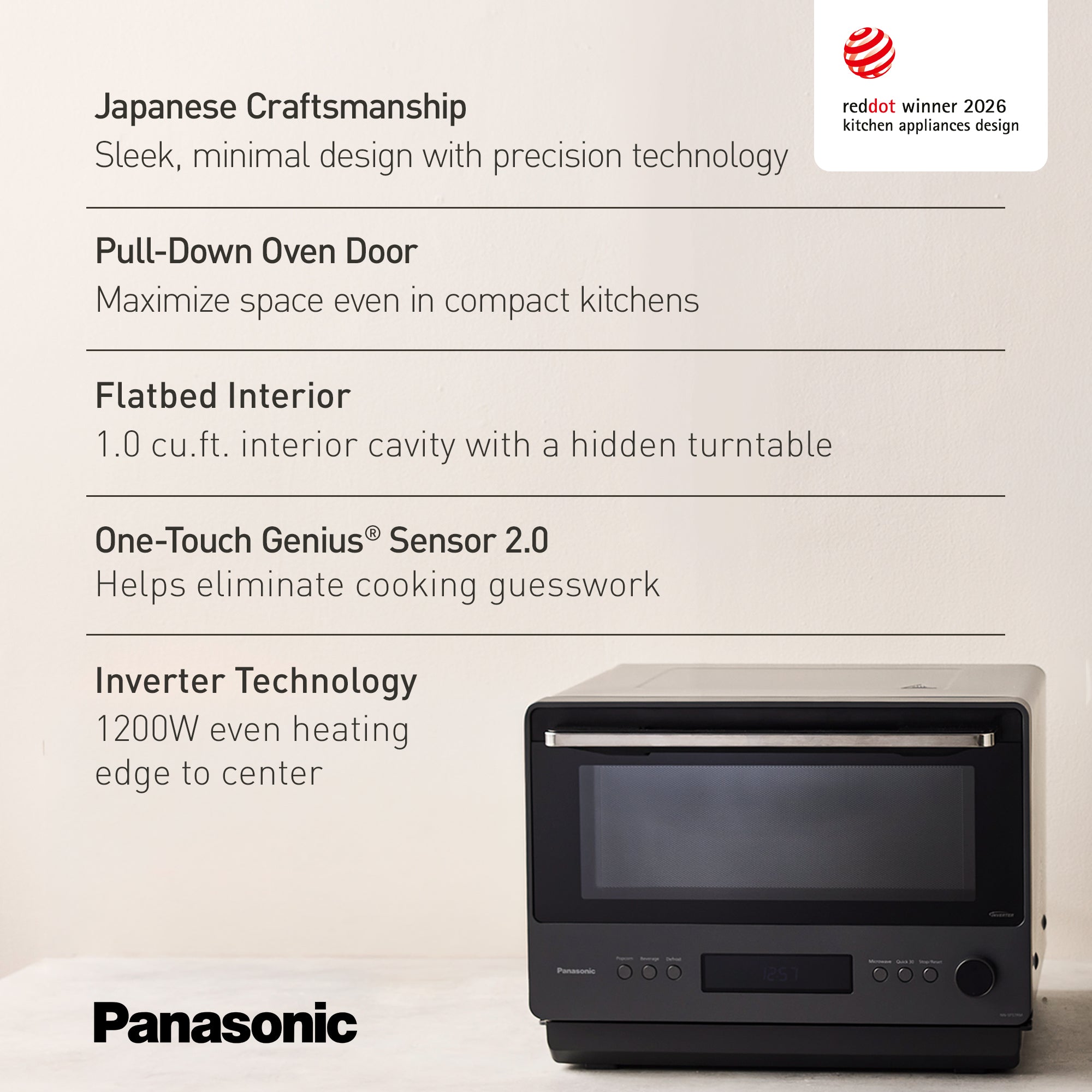 1.0 cu.ft. Japanese Microwave with the Genius® Sensor 2.0 + Inverter T