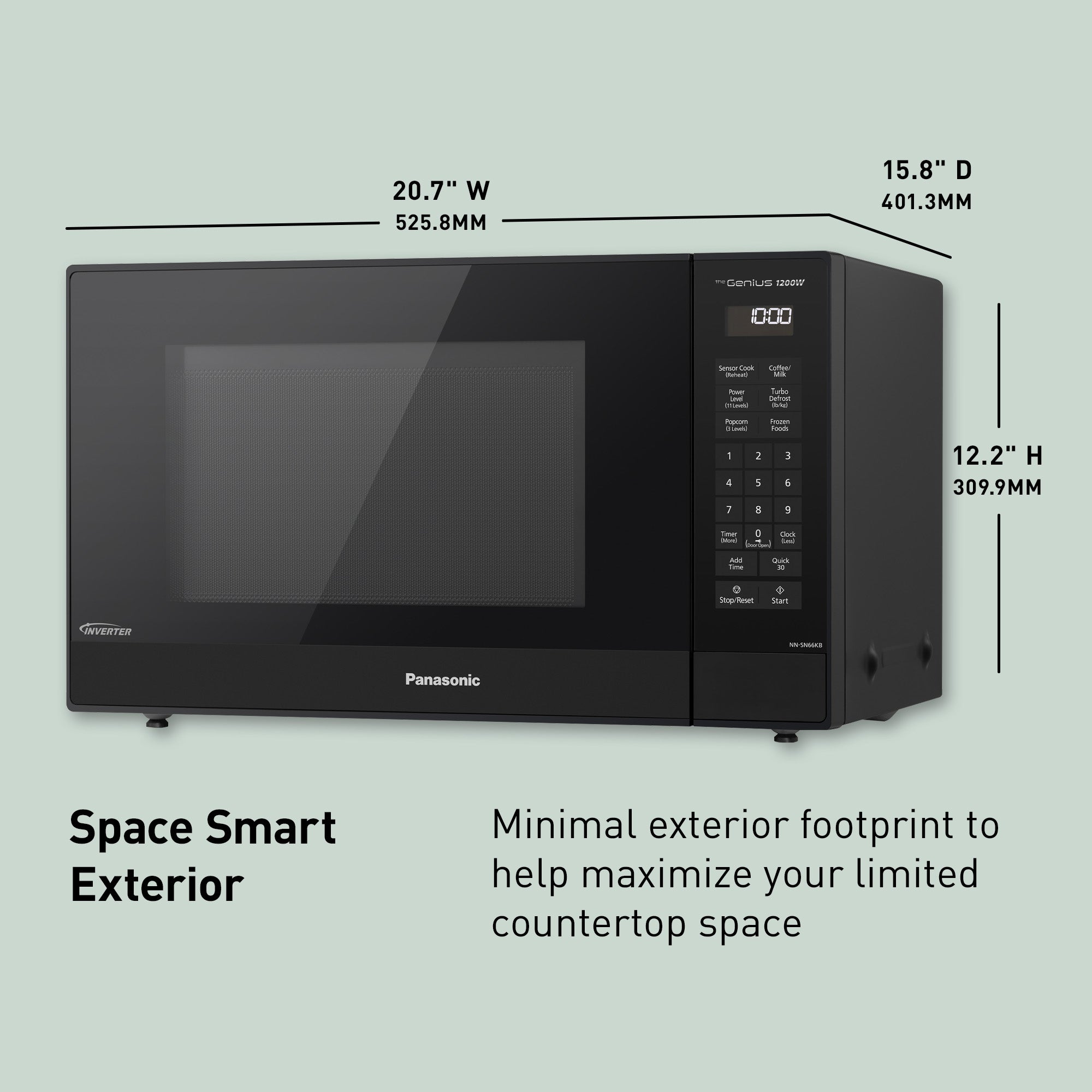 1.2 cu. ft. Genius Sensor Microwave, 1200W - NN-SN66KB