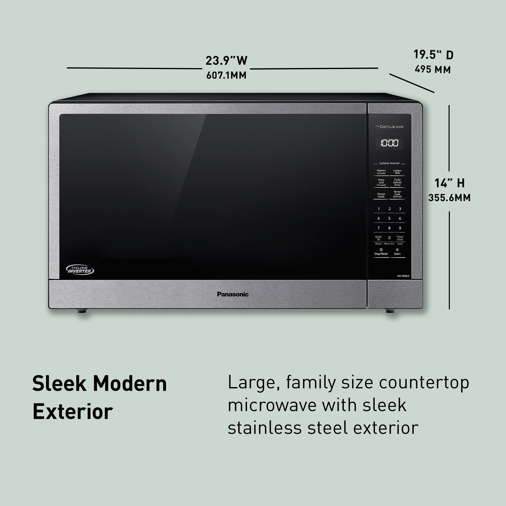 2.2 cu.ft. Cyclonic Wave Inverter Microwave, 1250W - NN-SN98JS 2.2 cu.ft. Cyclonic Wave Inverter Microwave, 1250W - NN-SN98JS