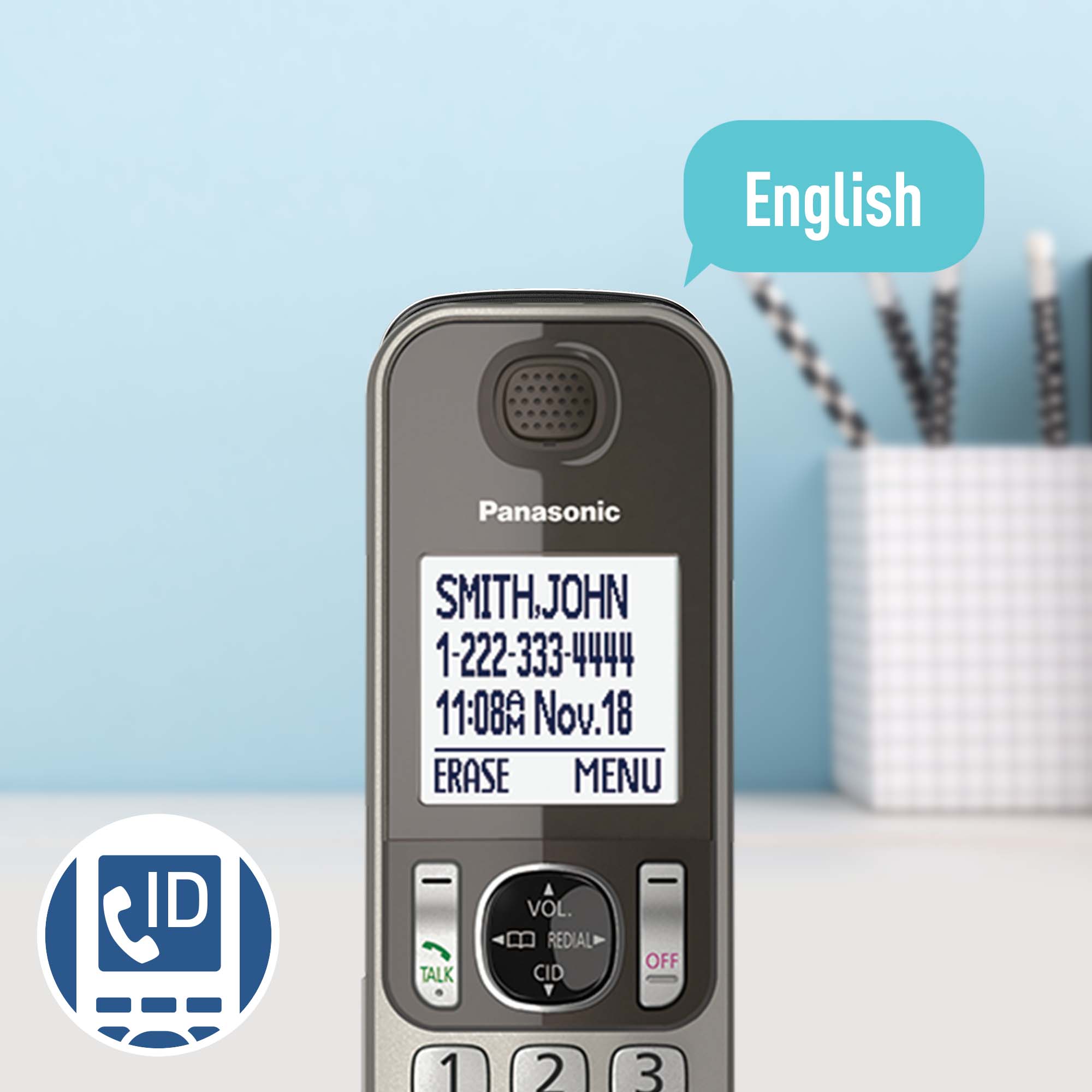 Panasonic Corded Phone System with Digital Answering Machine, KX