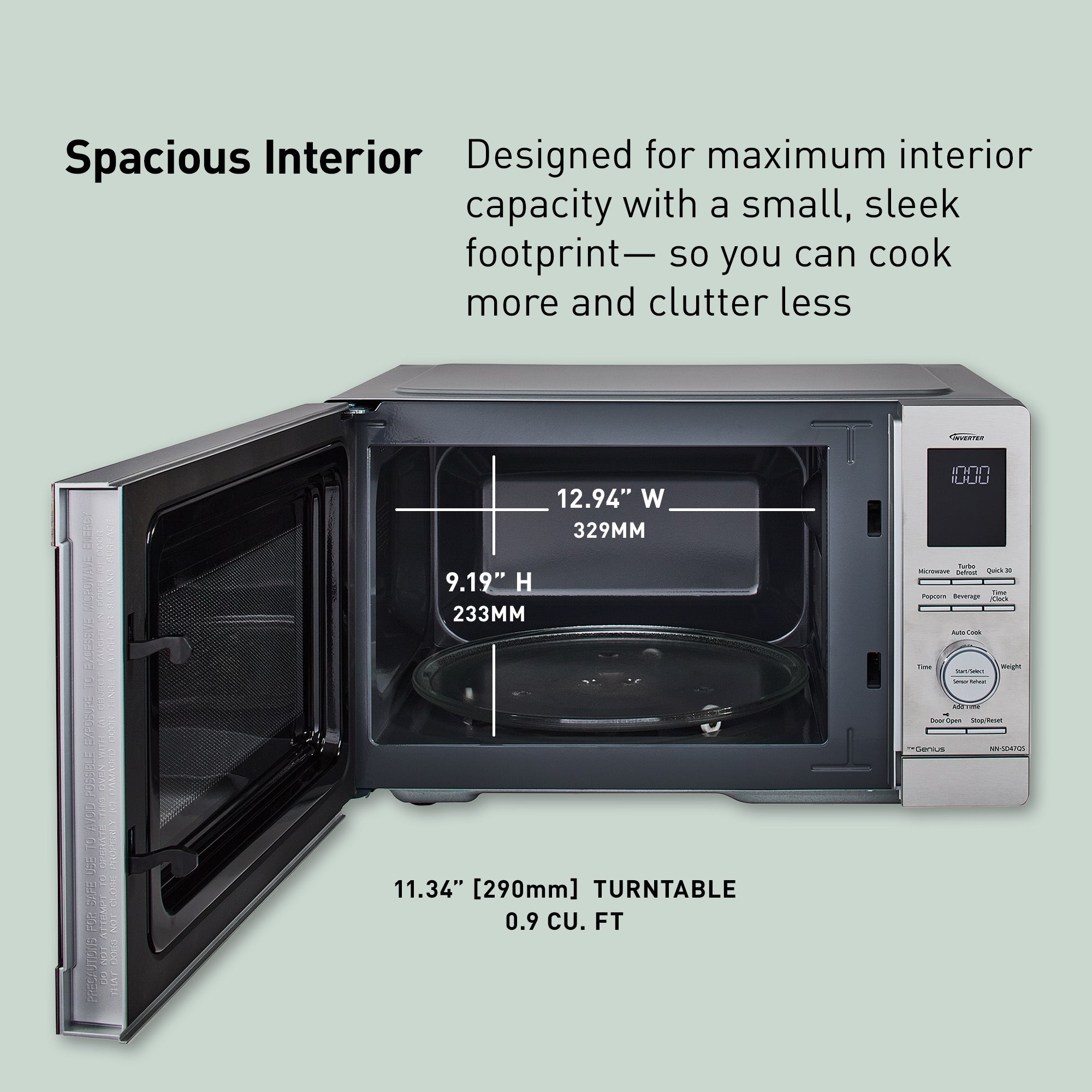 0.9 cu.ft. Countertop Microwave Oven, 1000W - NN-SD47QS
