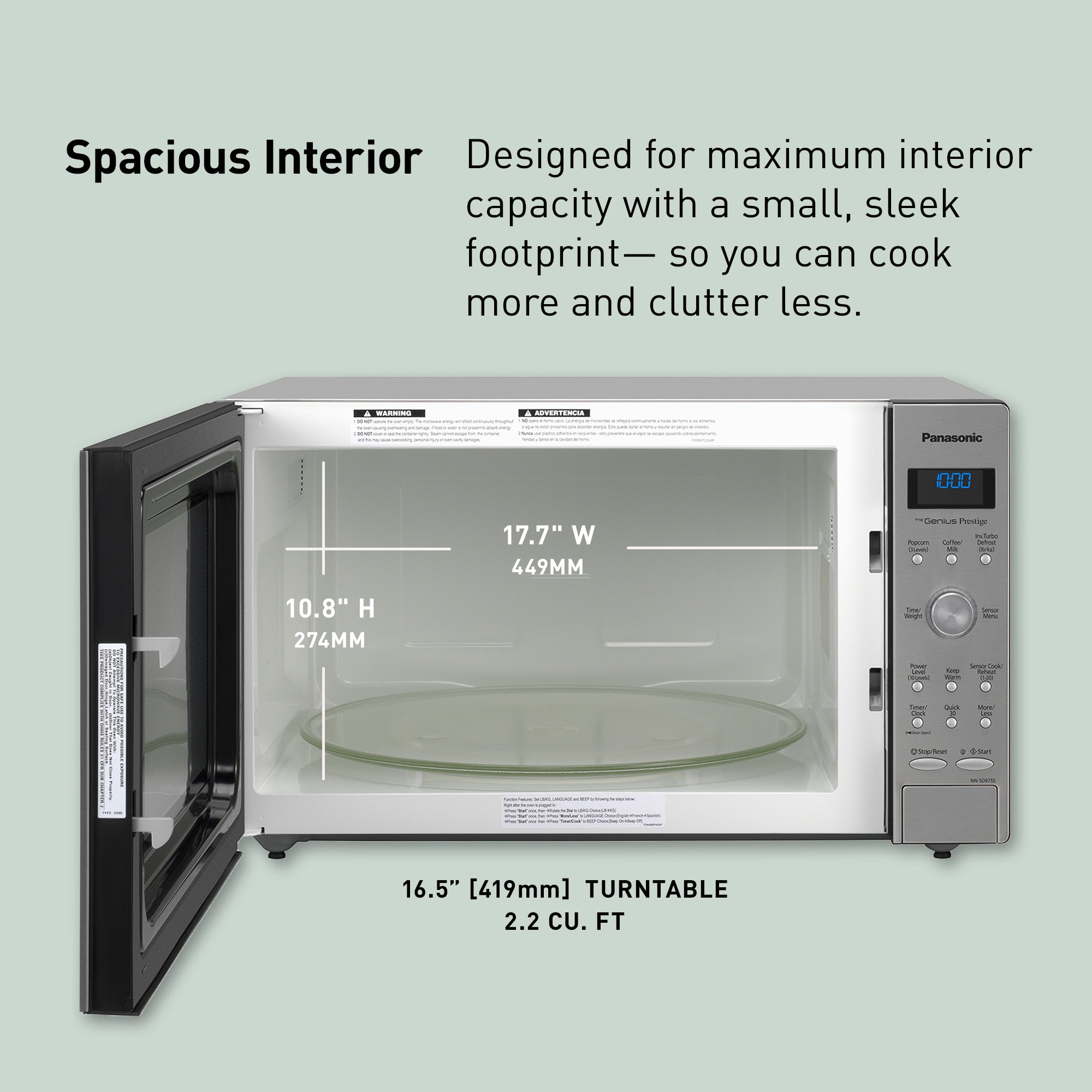 Panasonic Microwave Oven with Cyclonic Wave Inverter 2.2 cu. ft