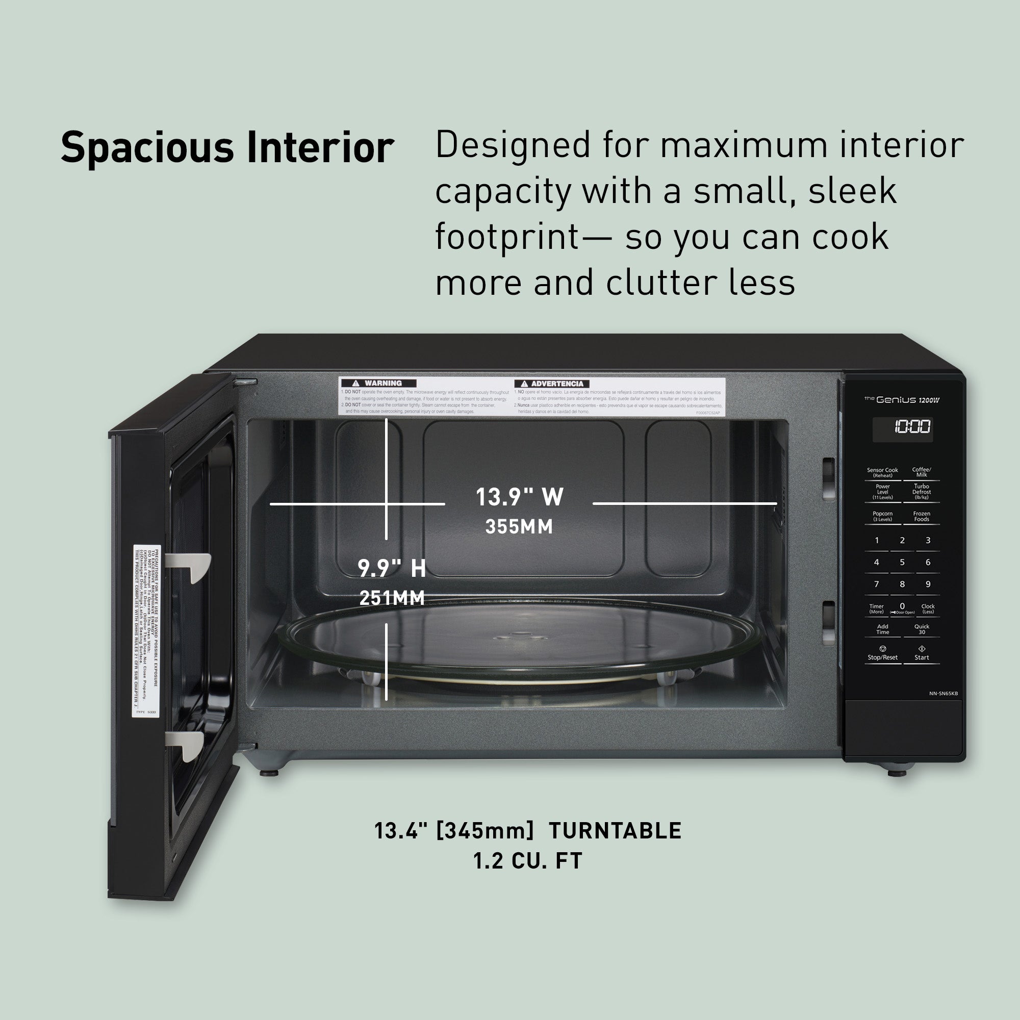 1.2 cu.ft. Inverter Technology, 1200W - NN-SN65K