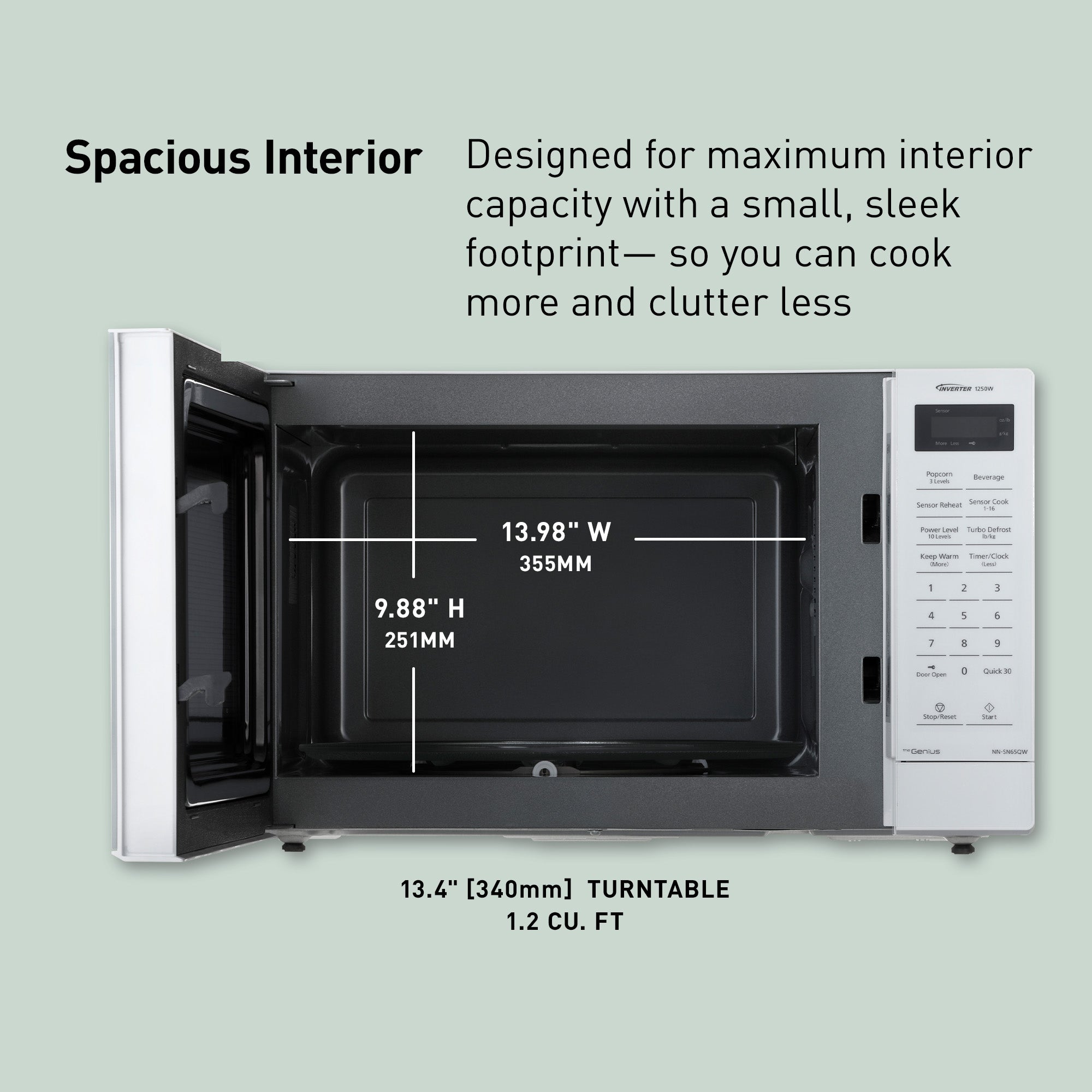 1.2 Cu. Ft. Inverter Microwave 1250W - NN-SN65QW