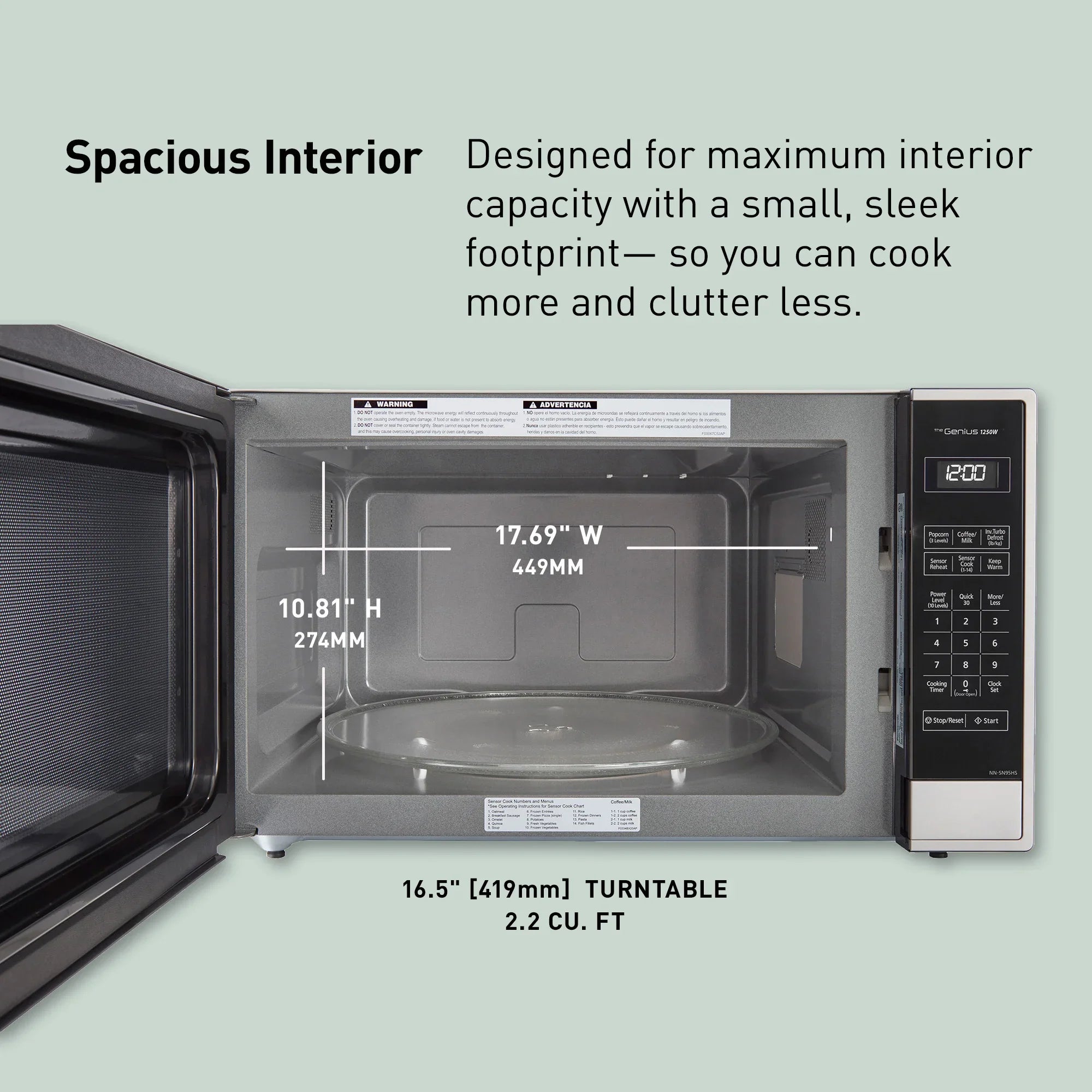 2.2 Cu. Ft. Inverter Microwave 1250W NN-SN95HS