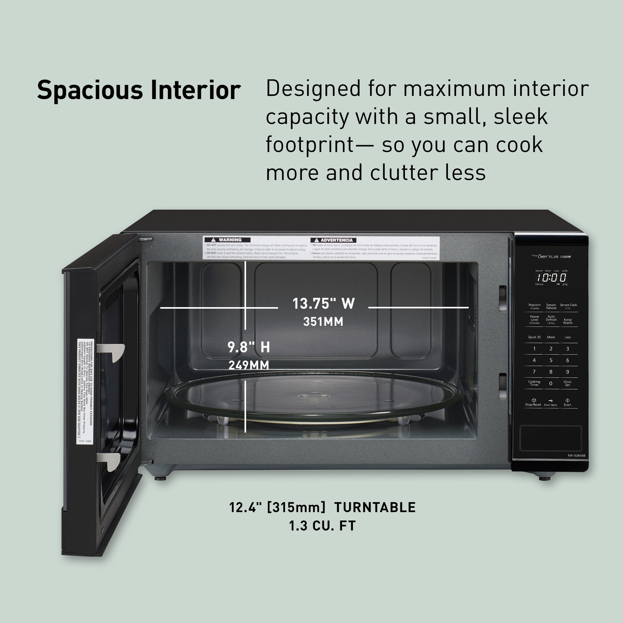 Panasonic Microwave Oven, 1.3 cu. ft. 1100 Watt - NN-SU656