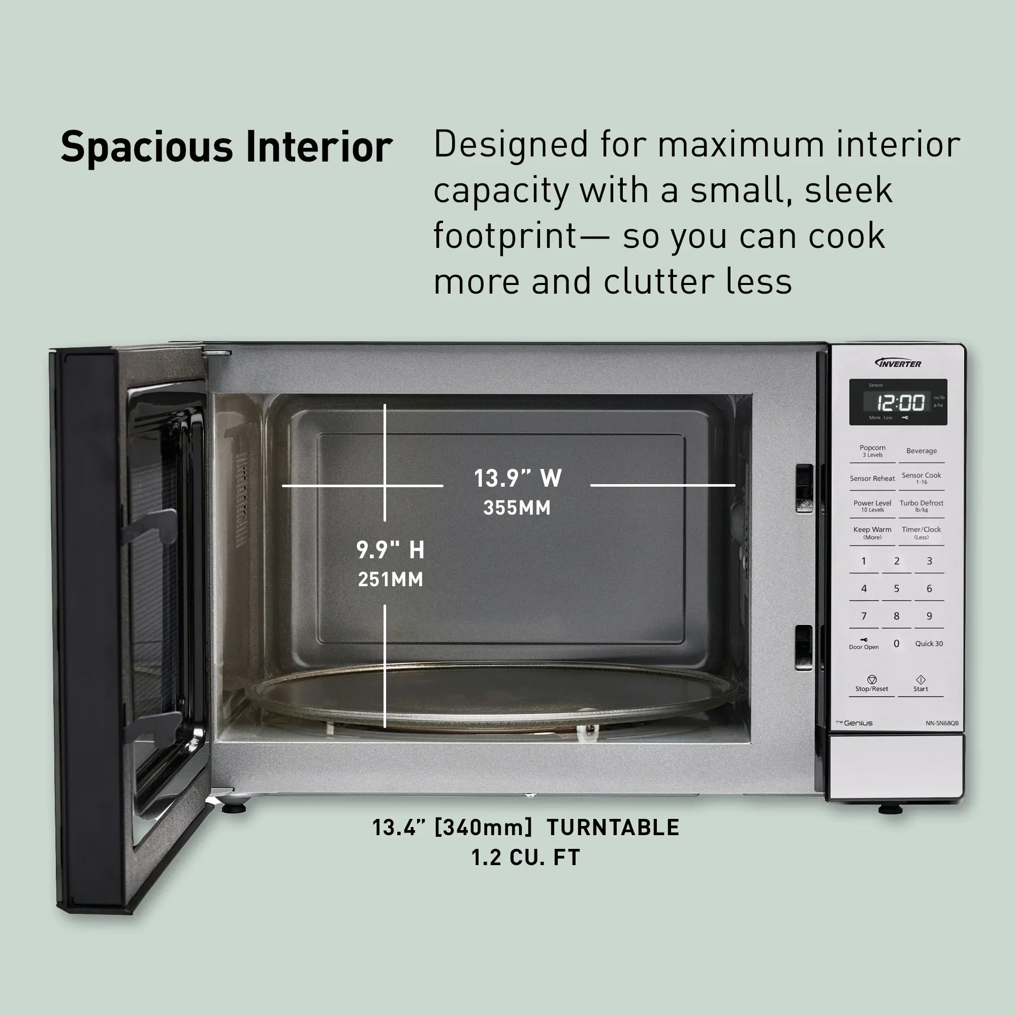 1.2 cu. ft. Inverter Microwave 1250W - NN-SN68QB