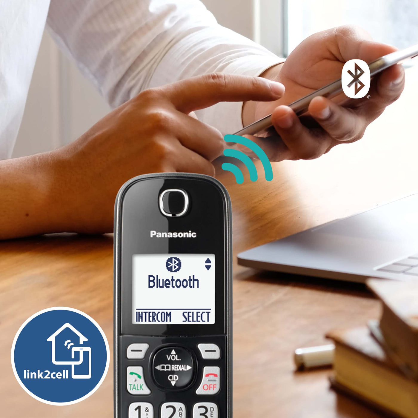 Panasonic Link2Cell Corded Phone System with 2 Corded Handsets, Digital ...