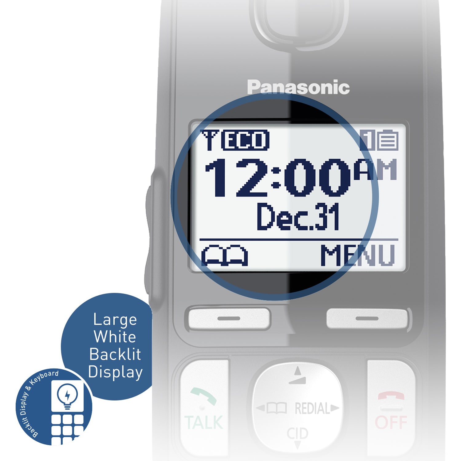 Panasonic KX-TGC223EB Trio Digital Cordless Phone with LCD Display & A