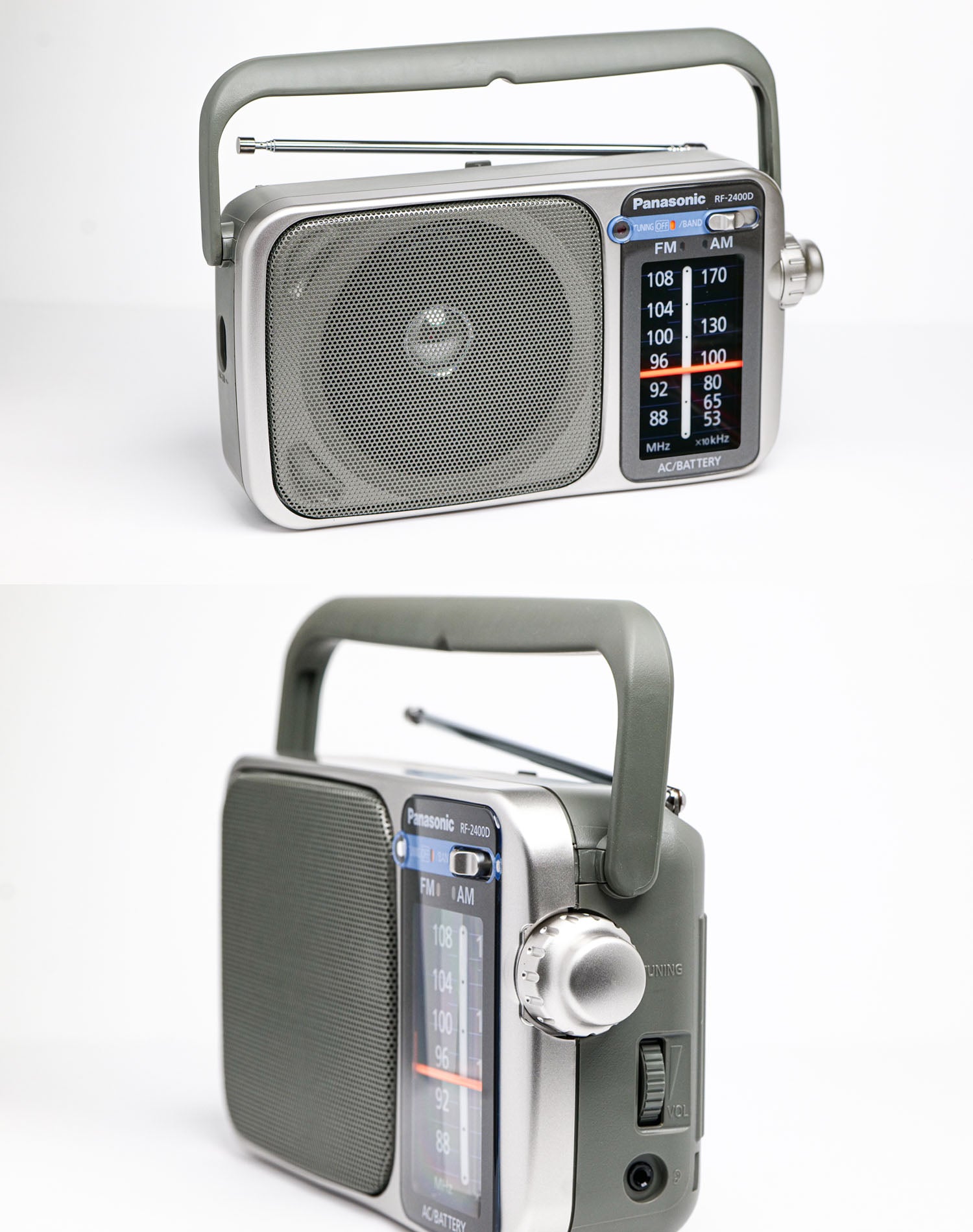 Panasonic Rf-2400D Am/FM Radio, Silver/Grey  