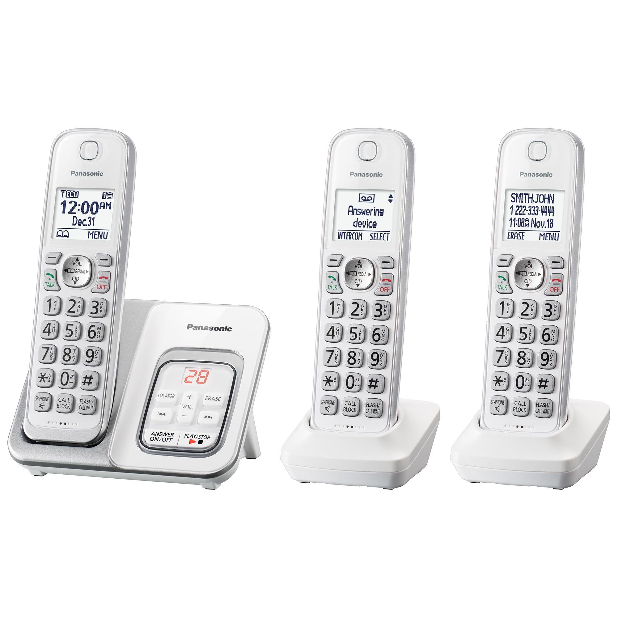 Panasonic Dect 6.0 Series 3 Handset Cordless Phone System with Answering deals System