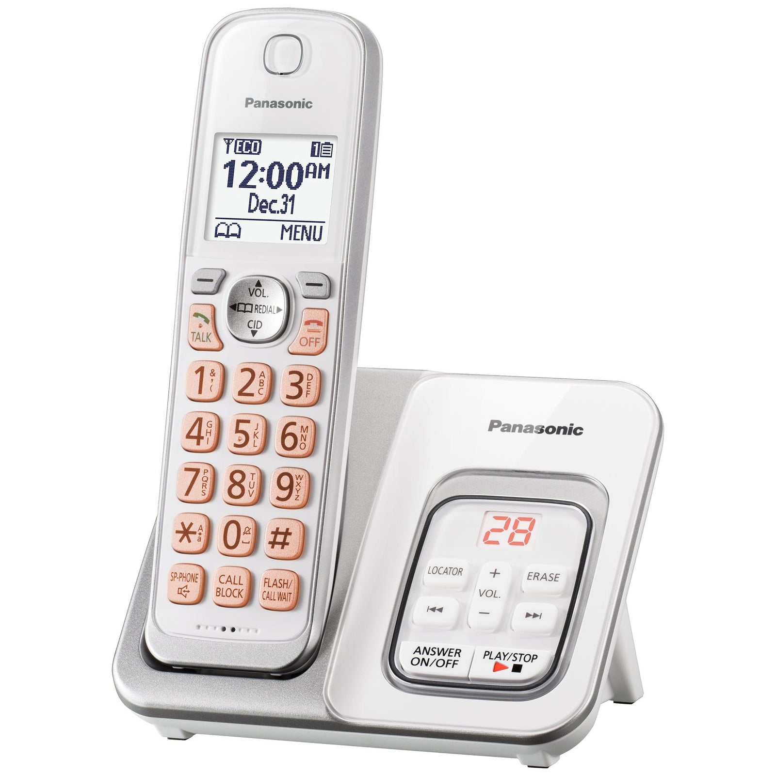 Panasonic Cordless Phone System with Digital Answering Machine, KX ...