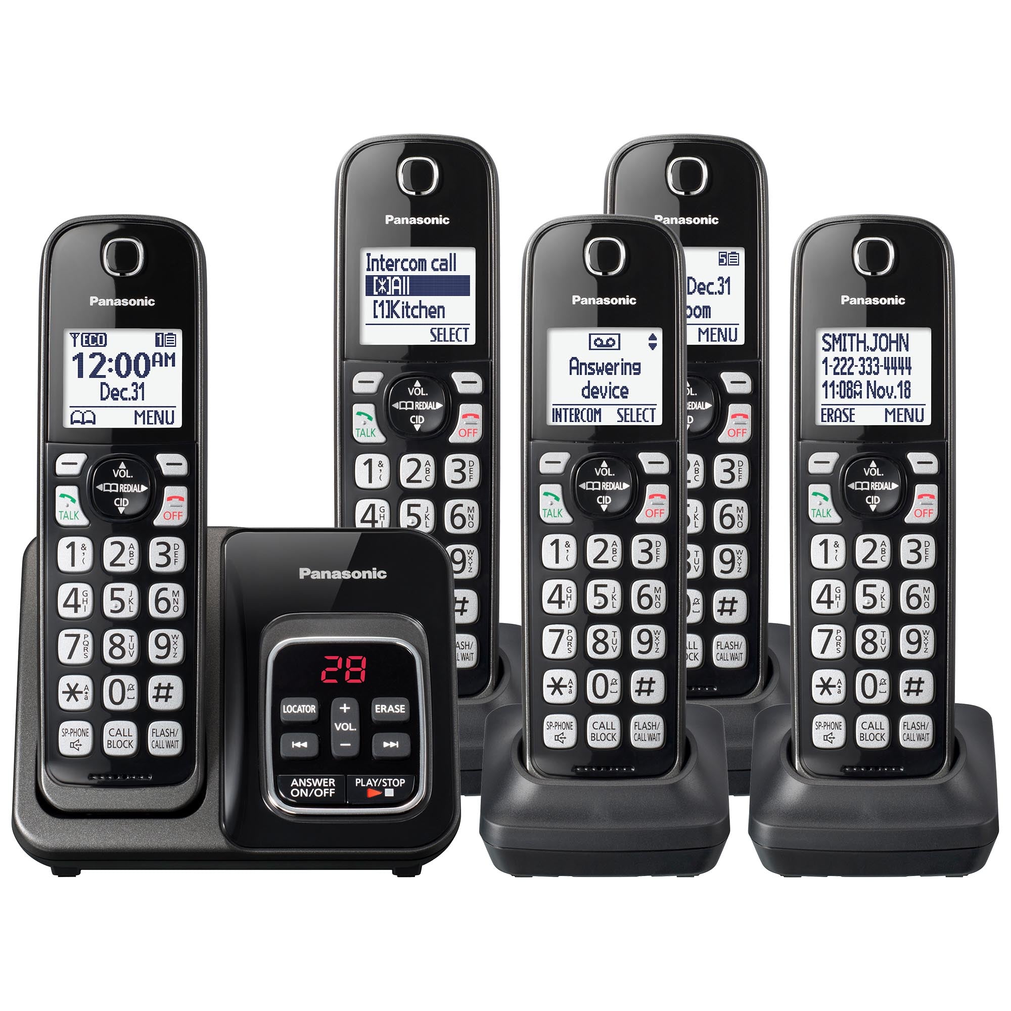 Panasonic cordless phone set with base and 23 deals handsets