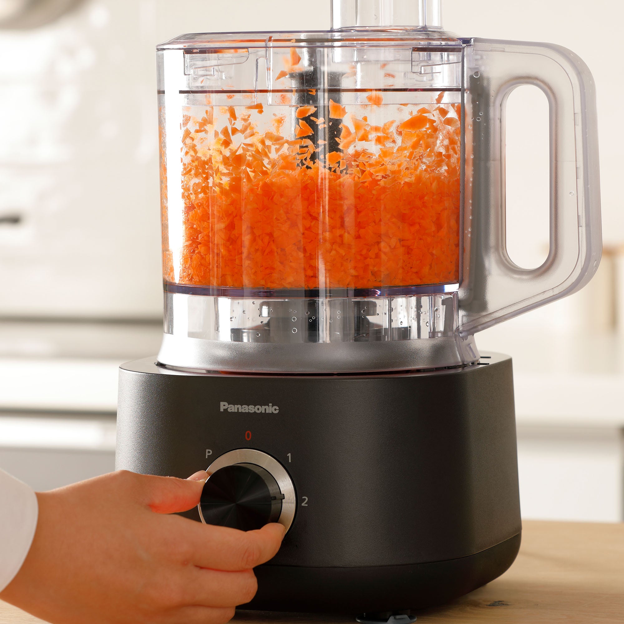 Panasonic Food Processor Electric Vegetable Chopper for Speedy Food Prep 5 Attachments to Shred Whip Mince Chop Grind Knead Shred and Slice