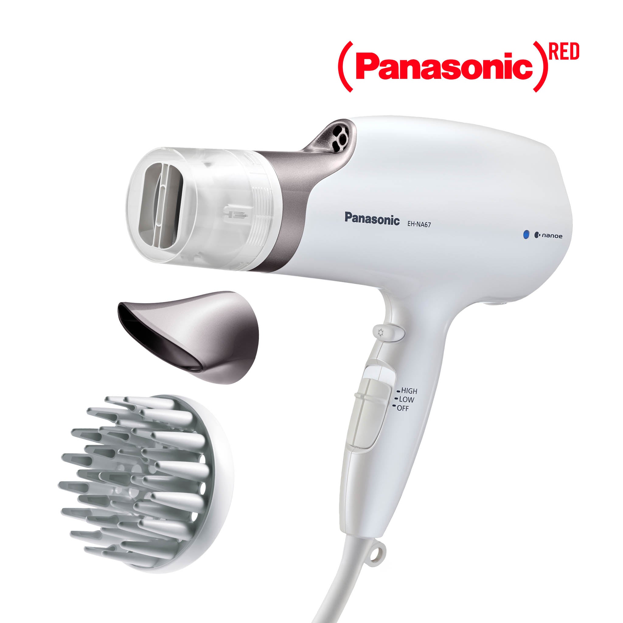 Panasonic nanoe™ Hair Dryer with 3 Styling Attachments including  Oscillating Quick-Dry Nozzle
