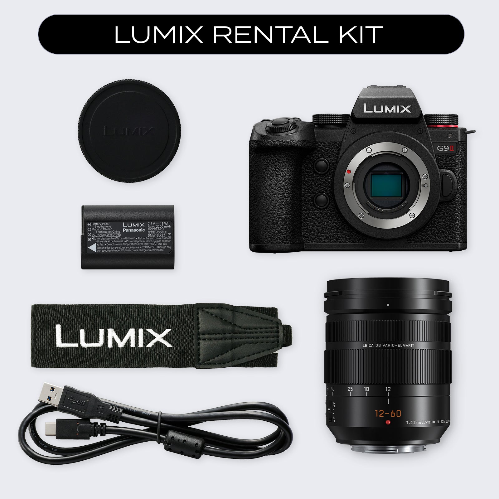 LUMIX G9II Micro Four Thirds Mirrorless Camera with G 12-60mm F2.8-4 Lens (Rental Kit)