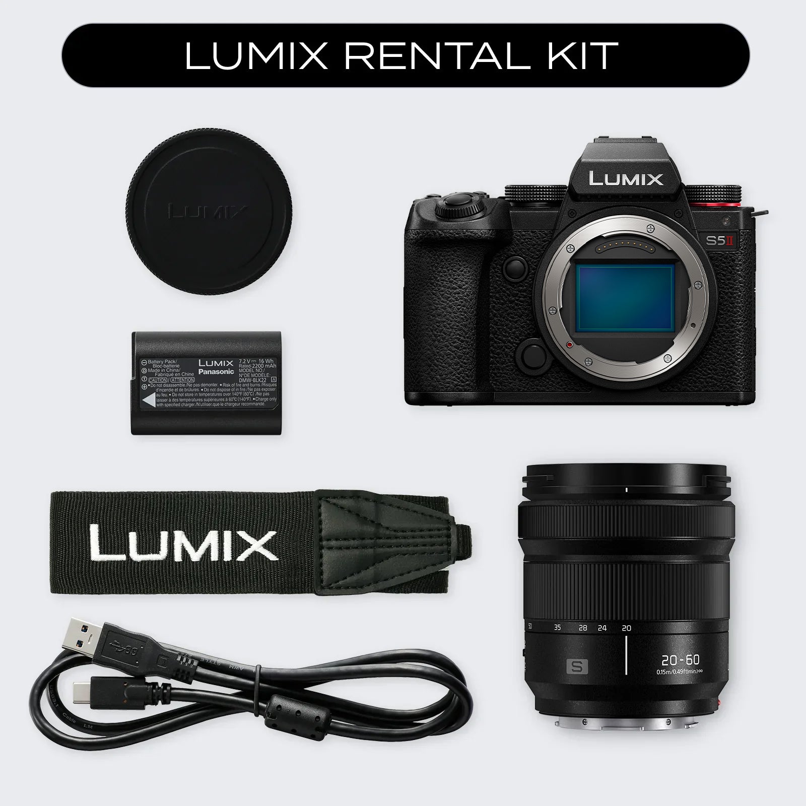 LUMIX S5II Full Frame Mirrorless Camera with S 20-60mm F3.5-5.6 Lens (Rental Kit)