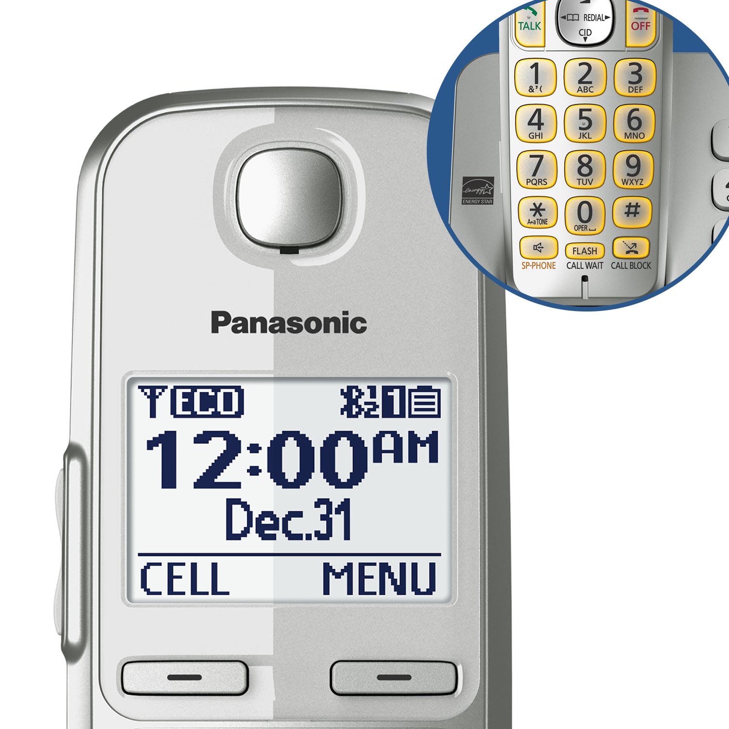 Panasonic 4 Handset Cordless Telephone System with Dual Keypad and  Integrated Answering Machine