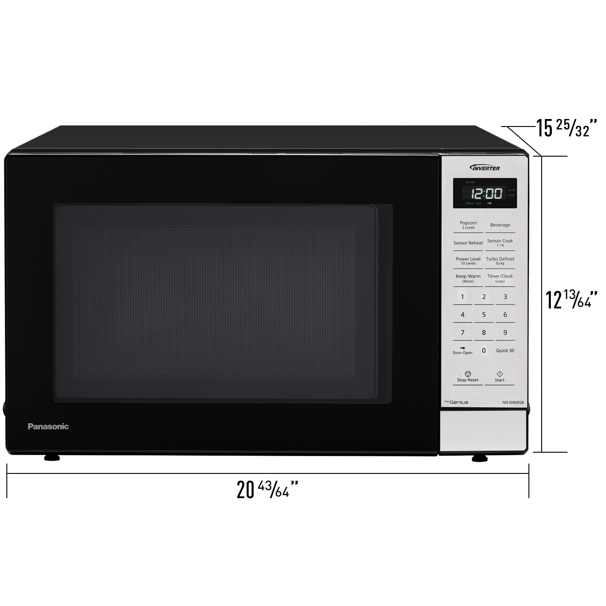 Microondas Inverter de 1,2 pies cúbicos y 1250 W - NN-SN68QB