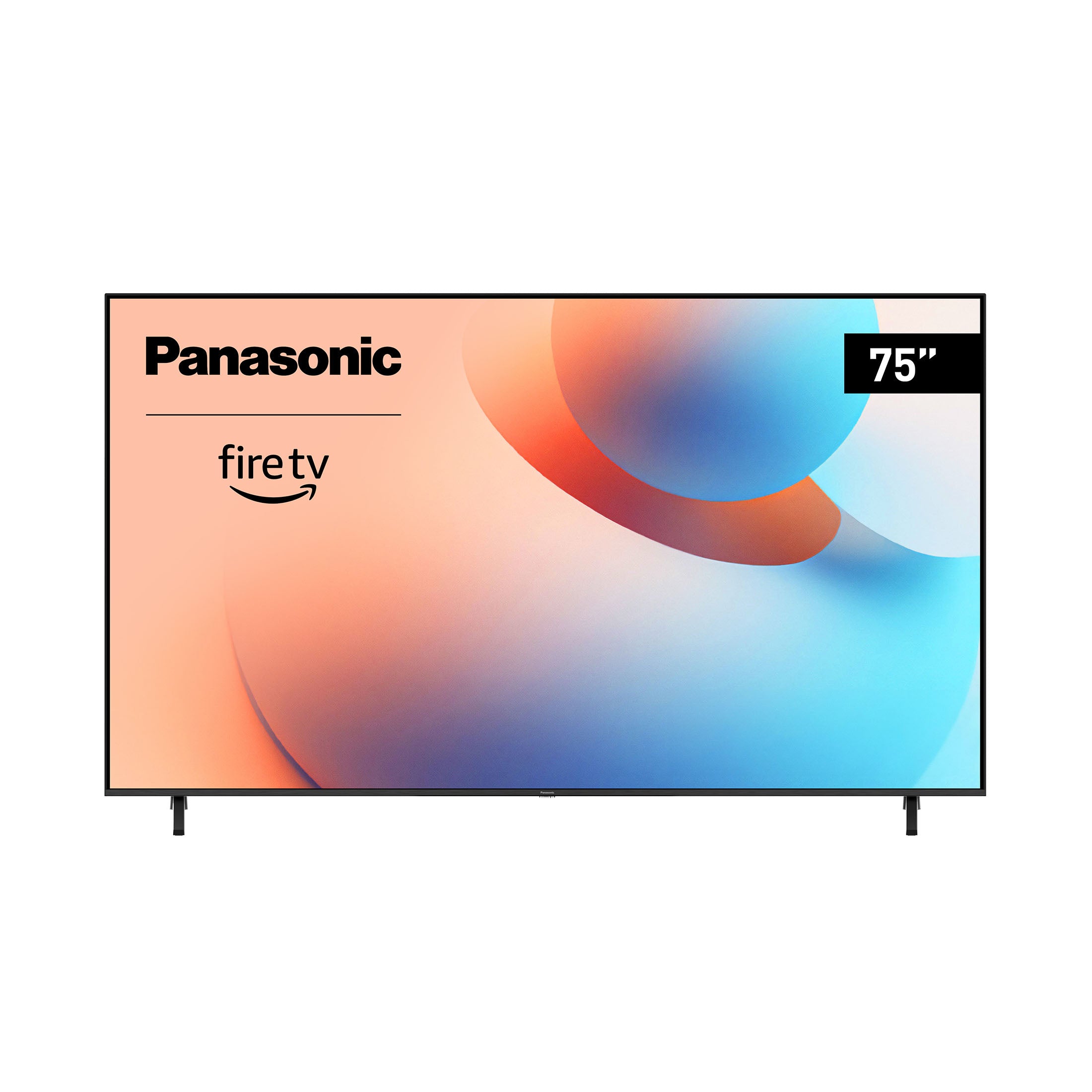 Panasonic W95A Series LED TV displaying a vibrant multicolored abstract background on a thin screen