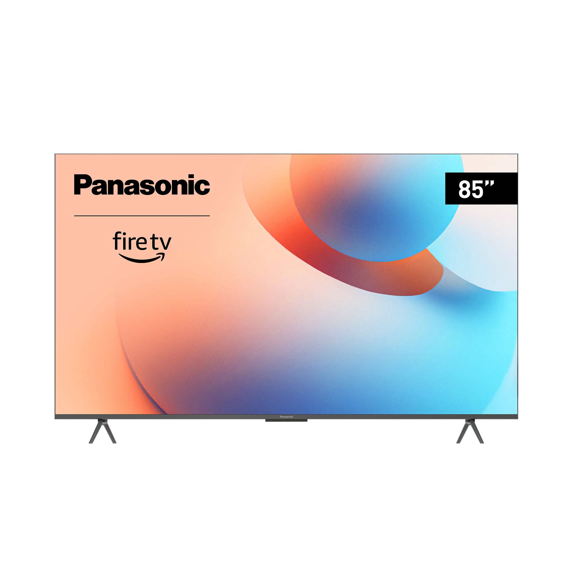 Panasonic W95A Series LED TV displaying a vibrant multicolored abstract background on a thin screen