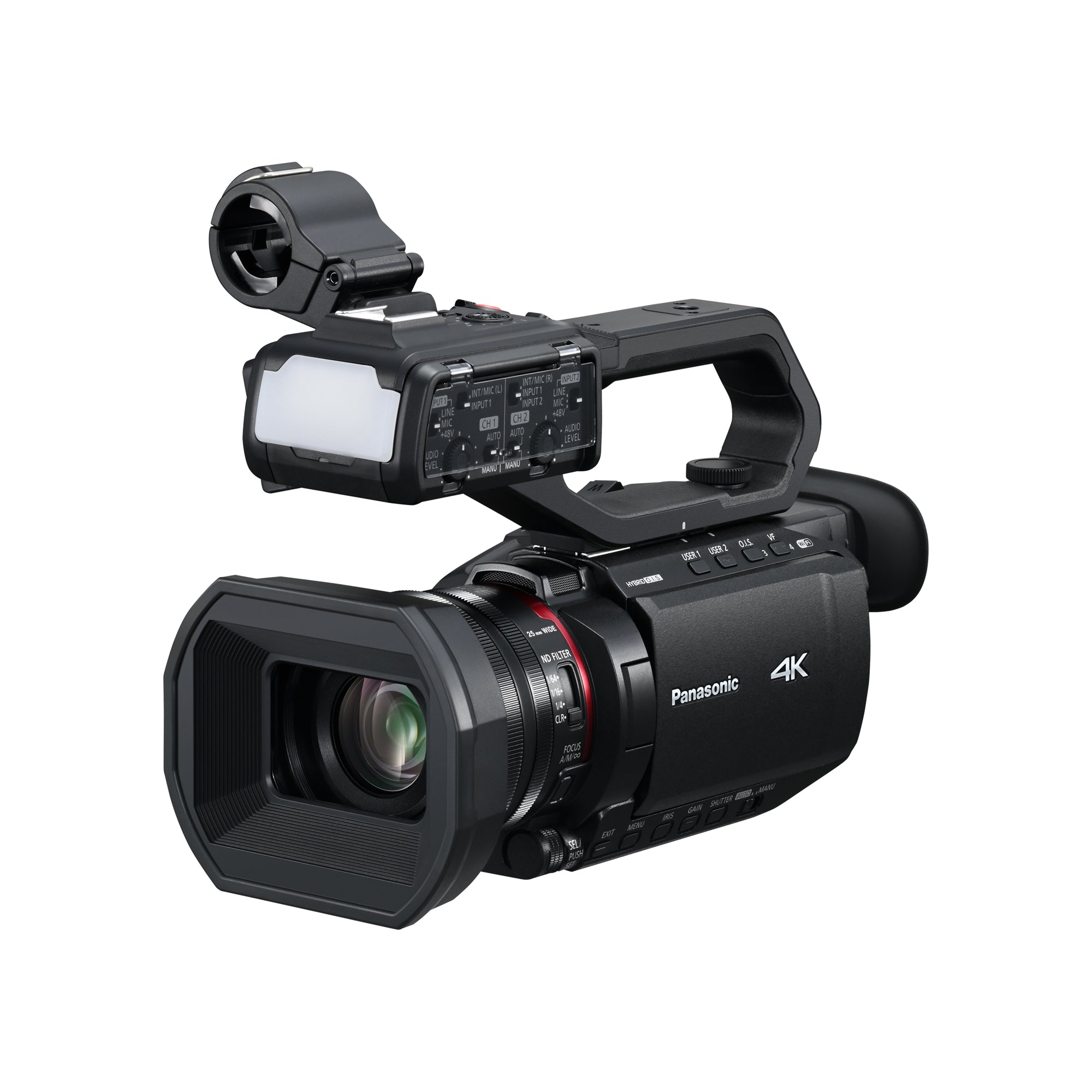 4K Pro Camcorder w/ 24X Optical Zoom, Livestream and LED Video Light - X2100