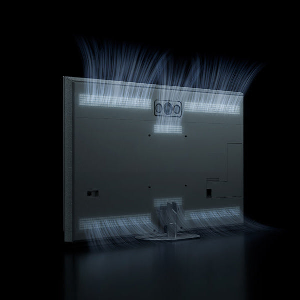Product packaging with a light source on a dark background