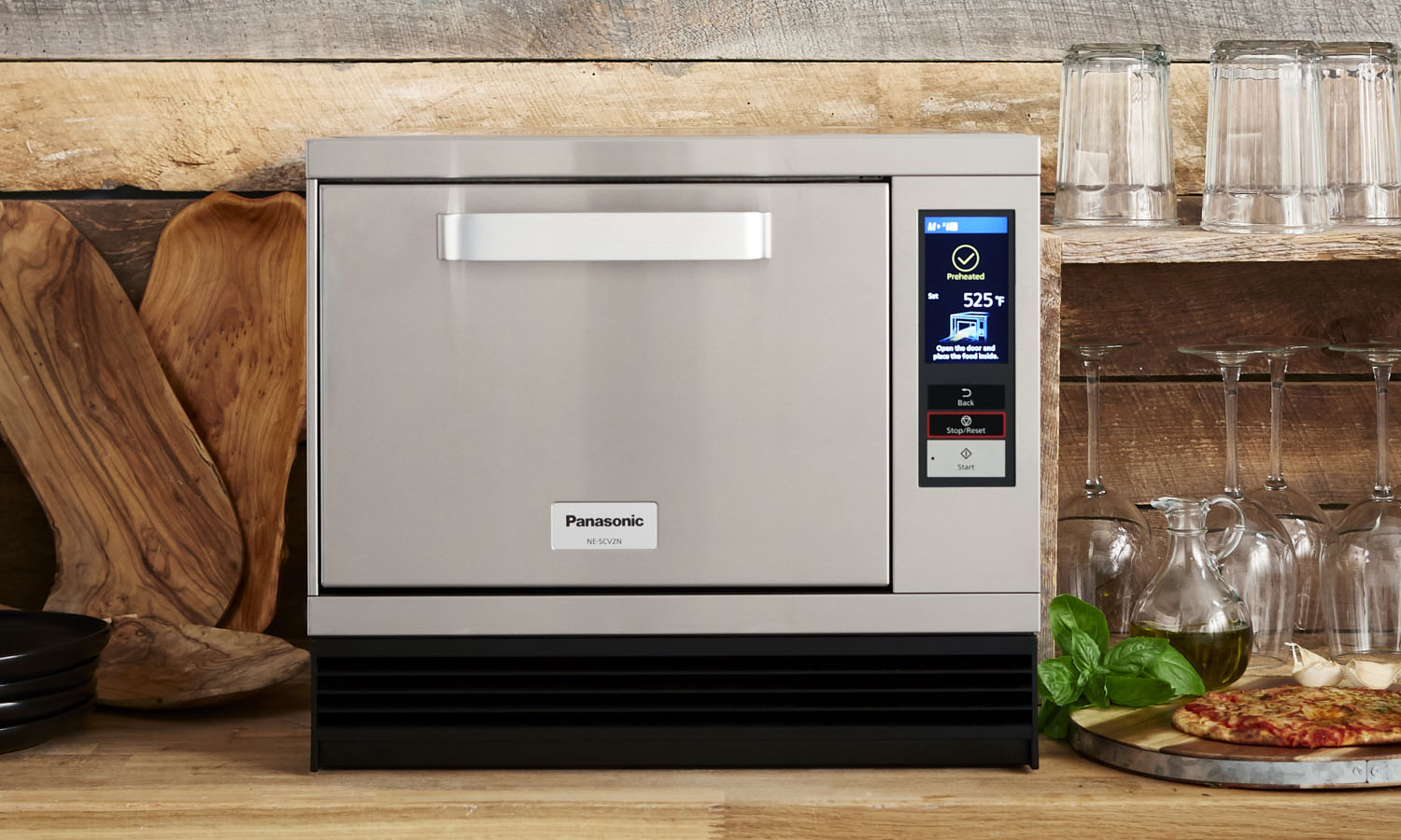 Panasonic SonicCHEF high speed commercial oven stitting on a counter 