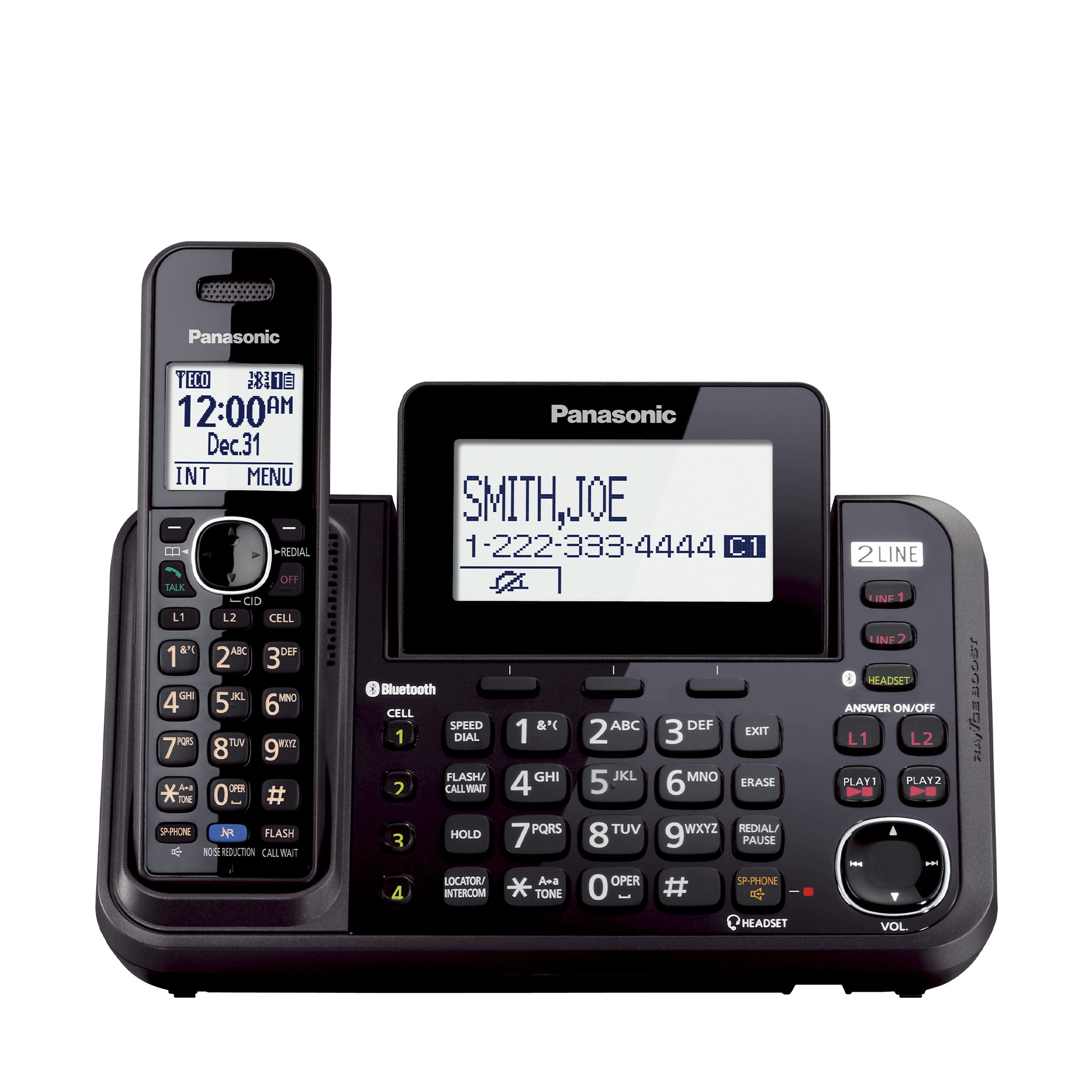 PANASONIC Telefono Inalambrico Digital Duo KX-TGC312 Negro con Manos Libres  - Guanxe Atlantic Marketplace