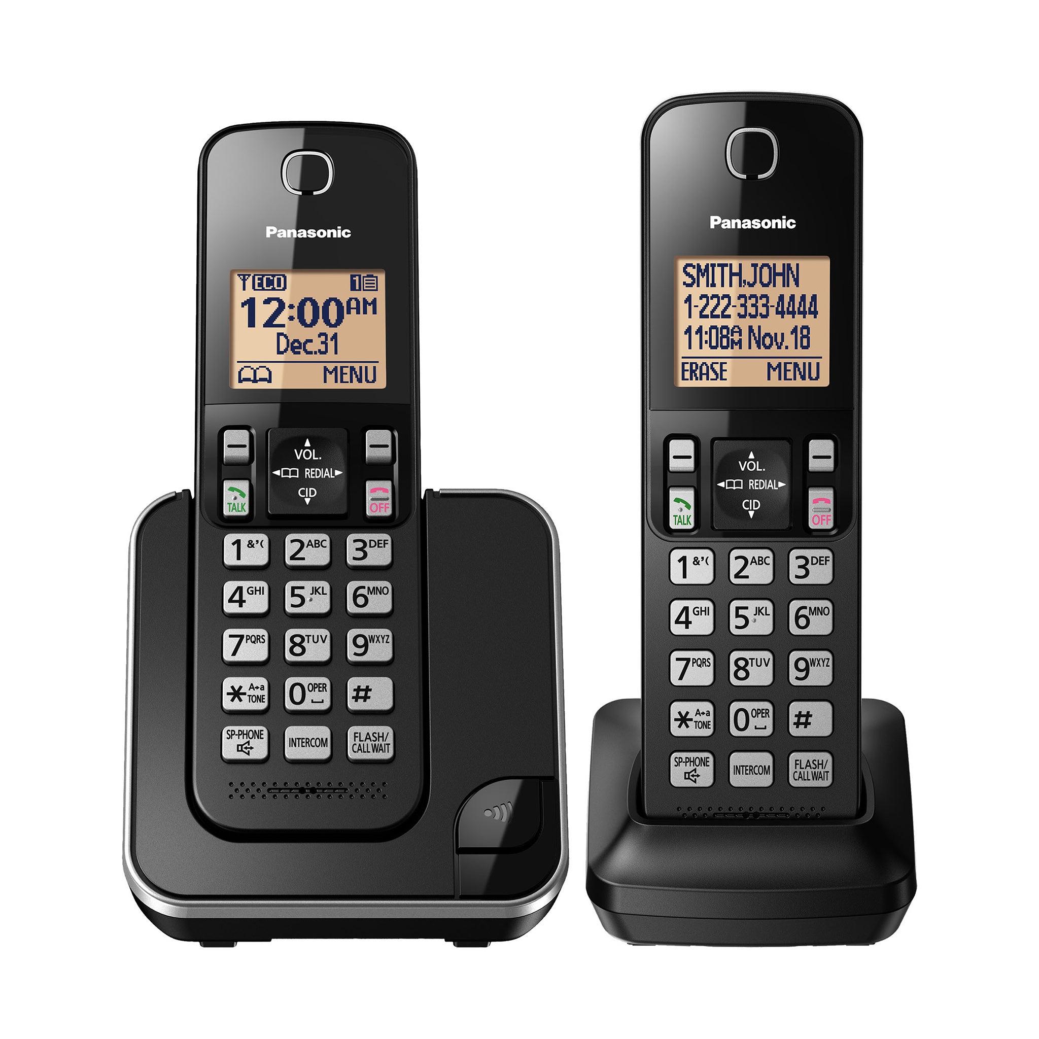 Panasonic Expandable Cordless Phone System with Amber Backlit 
